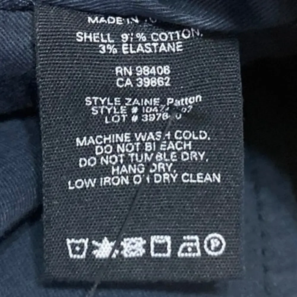 Theory Zaine Men's Blue Straight Leg High Waist Chino Trousers Dress Pants Sz 32